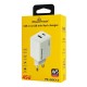 POWERTECH φορτιστής τοίχου PT-1551, USB/USB-C, 45W, GaN, AVS, λευκός