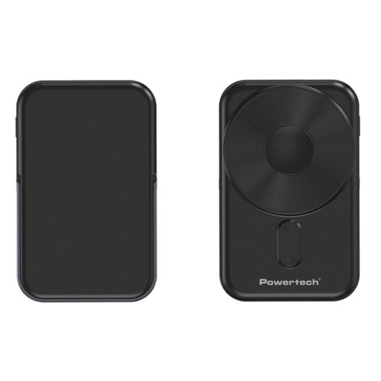 POWERTECH power bank με οθόνη PT-1416, 10000mah, magnetic wireless, 22.5W, μαύρο