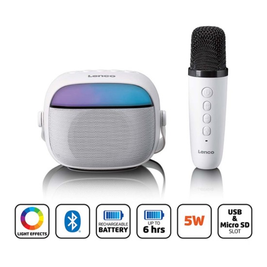 LENCO BTC-020WH Ηχείο Bluetooth με ασύρματο μικρόφωνο