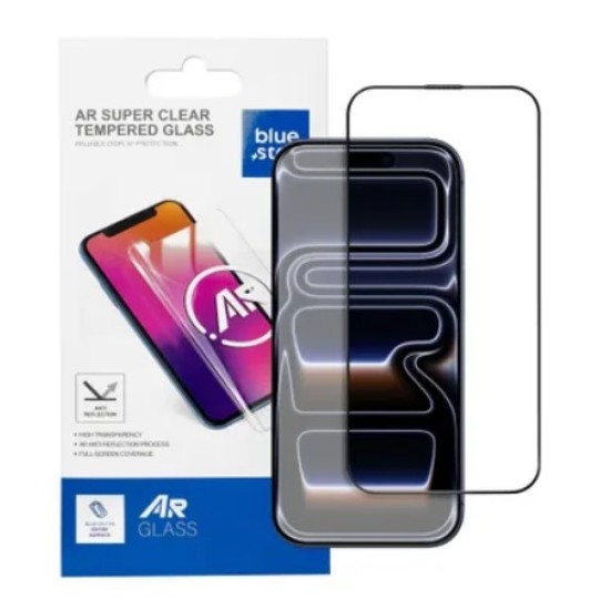Tempered glass for iPhone 17 PRO Blue Star 5D AR black