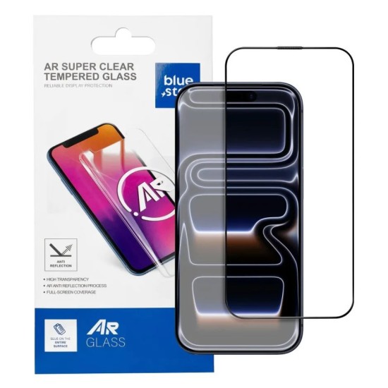 Tempered glass for iPhone 17 PRO MAX Blue Star 5D AR black Tempered glass for iPhone 17 PRO MAX Blue Star 5D AR black