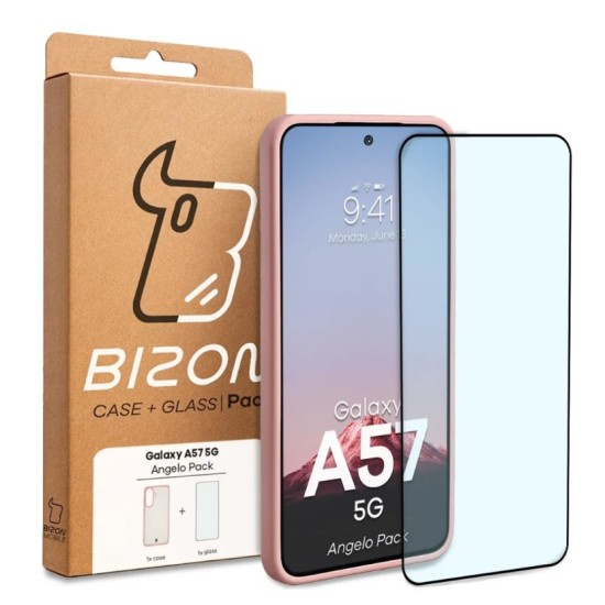Bizon Angelo Pack Samsung Galaxy A57 5G, smoky with a light pink frame