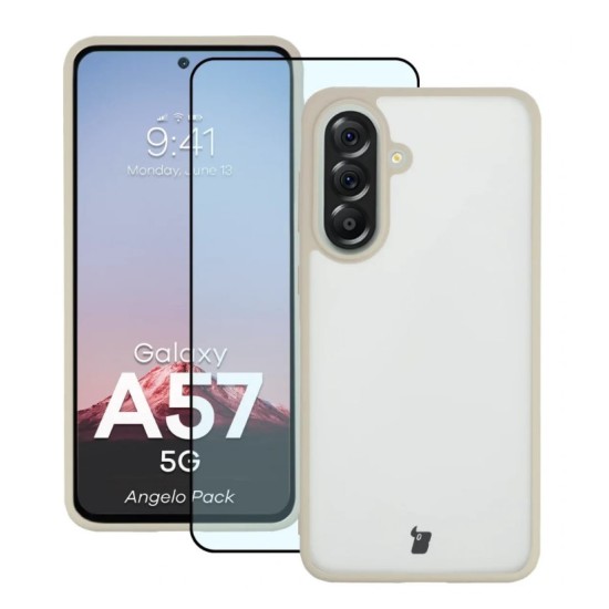 Bizon Angelo Pack Samsung Galaxy A57 5G, smoky with a beige frame