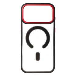 Case for iPhone 17 PRO MAX Color Edge Mag Cover compatible with MagSafe black-red