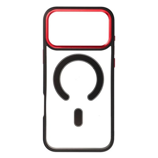 Case for iPhone 17 PRO MAX Color Edge Mag Cover compatible with MagSafe black-red