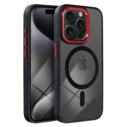 Case for iPhone 17 PRO MAX Color Edge Mag Cover compatible with MagSafe black-red