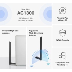 MERCUSYS ασύρματος USB αντάπτορας δικτύου MA30H, AC1300, Dual Band, V.2.0