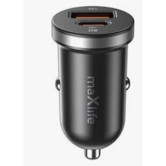 Maxlife Φορτιστής Αυτοκινήτου με Θύρες 1xUSB-A 1xType-C