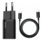 Baseus Γρήγορος Φορτιστής Τοίχου Super Si 1C USB Type-C 25W PD 3A 1m Μαύρο
