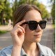 Smart AI glasses with music and recording, black glass, TITMO G-200, black