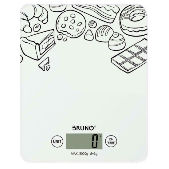 Bruno ψηφιακή ζυγαριά κουζίνας BRN-0060, έως 5kg, λευκή