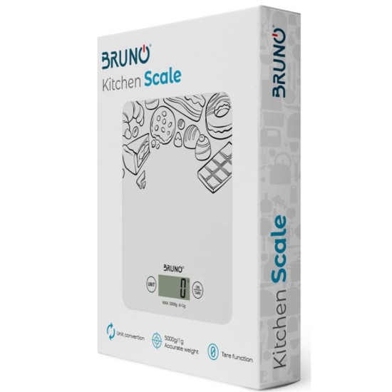 Bruno ψηφιακή ζυγαριά κουζίνας BRN-0060, έως 5kg, λευκή