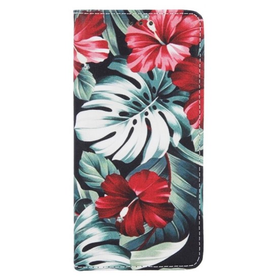 Θήκη SMART TRENDY Book for Samsung A32 4G, Πολύχρωμα λουλούδια Κόκκινα