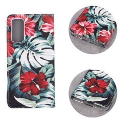 Θήκη SMART TRENDY Book for Samsung A32 4G, Πολύχρωμα λουλούδια Κόκκινα