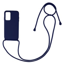 msCase Back Cover Σιλικόνης με Κορδόνι Samsung A52/A52s Σκούρο Μπλε