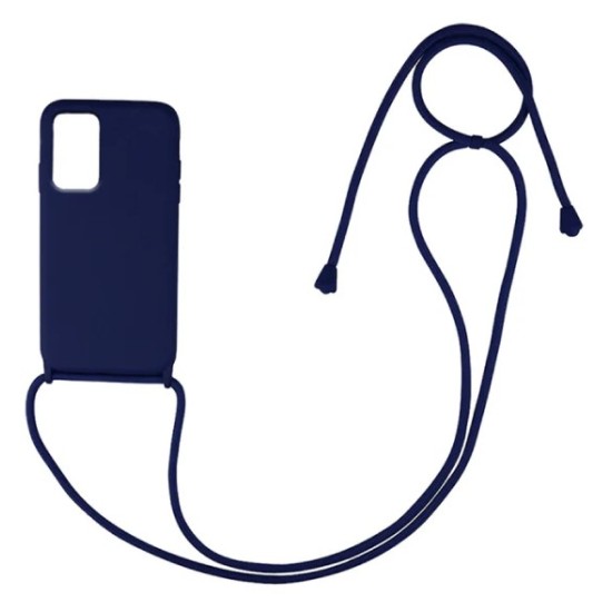 msCase Back Cover Σιλικόνης με Κορδόνι Samsung A52/A52s Σκούρο Μπλε