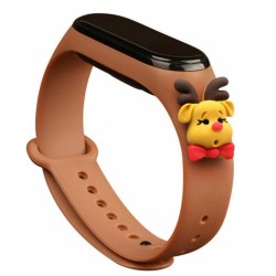 Strap Xmas replacement band strap for Xiaomi Mi Band 6 / Mi Band 5 Christmas holidays (stag) Καφέ