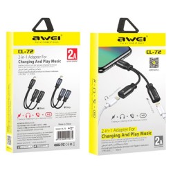 Awei αντάπτορας Lightning σε 2x Lightning CL-72, 2A, Μαύρο Awei αντάπτορας Lightning σε 2x Lightning CL-72, 2A, Μαύρο