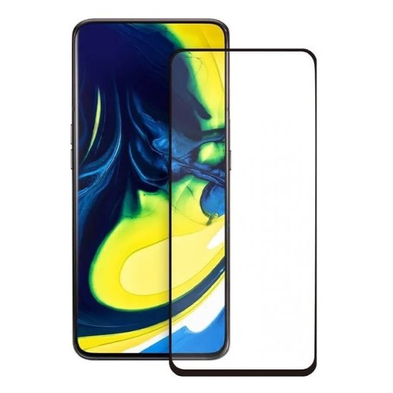 Προστατευτικό τζαμάκι Tempered glass With Frame Samsung A80 FRAME Μαύρο / Διάφανο