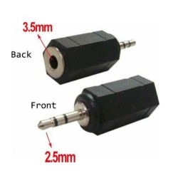 Powertech αντάπτορας 2.5mm σε 3.5mm CAB-J014, 5τμχ Μαύρο