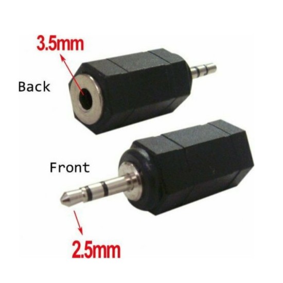 Powertech αντάπτορας 2.5mm σε 3.5mm CAB-J014, 5τμχ Μαύρο
