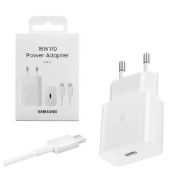 Samsung USB wall charger Type C 15W PD AFC + USB cable Type C EP-T1510XWEGEU Λευκό