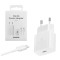 Samsung USB wall charger Type C 15W PD AFC + USB cable Type C EP-T1510XWEGEU Λευκό