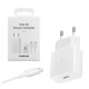 Samsung USB wall charger Type C 15W PD AFC + USB cable Type C EP-T1510XWEGEU Λευκό