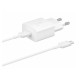 Samsung USB wall charger Type C 15W PD AFC + USB cable Type C EP-T1510XWEGEU Λευκό