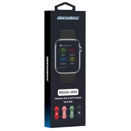 Rockrose band σιλικόνης Rough Jade για Apple Watch 42/44mm, Μαύρο Rockrose band σιλικόνης Rough Jade για Apple Watch 42/44mm, Μαύρο