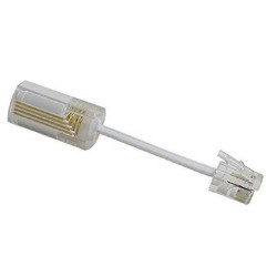 Powertech Αντάπτορας καλωδίου τηλεφώνου RJ10, για περιστροφή 360°, Λευκό