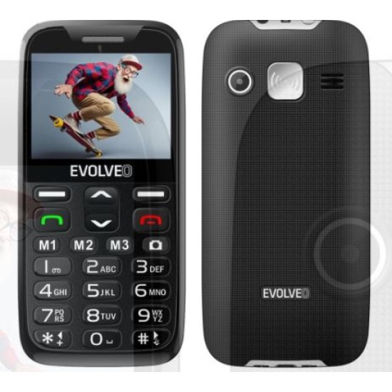 EVOLVEO EasyPhone XR, κινητό τηλέφωνο για ηλικιωμένους με βάση φόρτισης, μαύρο