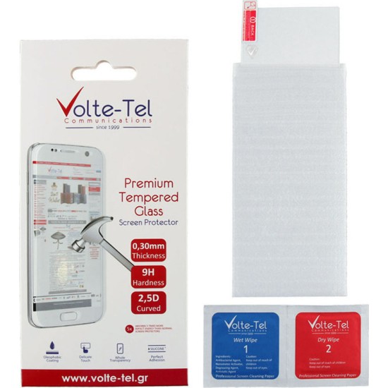 Volte-Tel Προστατευτικό τζαμάκι Tempered glass Realme C3 6.5" 9H 0.30mm 2.5D Full Glue Διάφανο