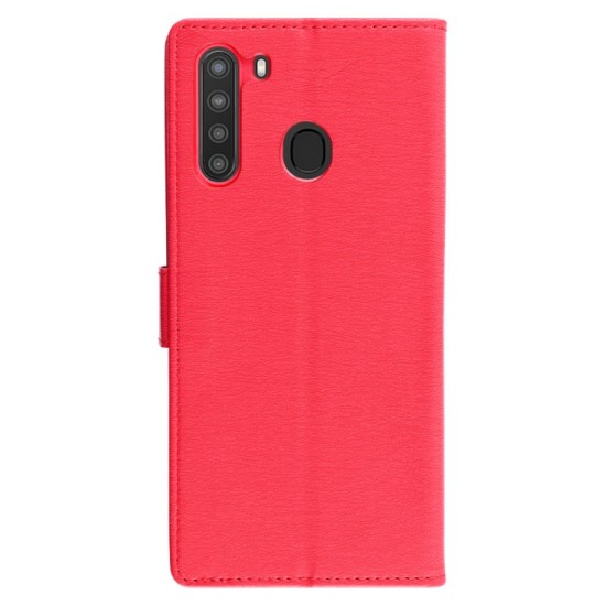 Volte-Tel Θήκη Samsung A21 A215 6.5" Allure Book Magnet Stand Clip Κόκκινο