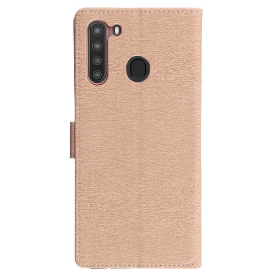 Volte-Tel Θήκη Samsung A21 A215 6.5" Allure Book Magnet Stand Clip Χρυσό
