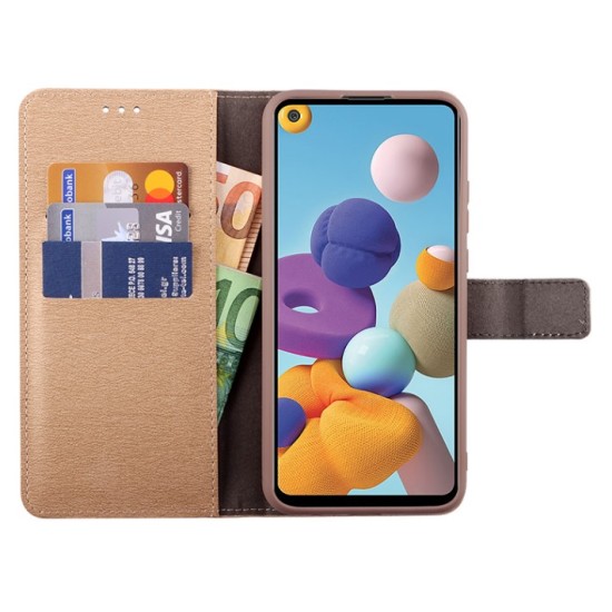Volte-Tel Θήκη Samsung A21 A215 6.5" Allure Book Magnet Stand Clip Χρυσό