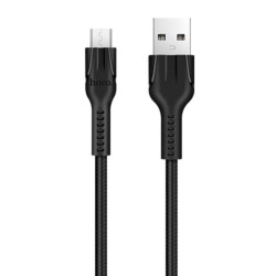 Καλώδιο σύνδεσης Hoco U31 Benay Braided με Νάυλον Κορδόνι USB σε USB-C 2.4A Μαύρο 1,2m