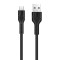 Καλώδιο σύνδεσης Hoco U31 Benay Braided με Νάυλον Κορδόνι USB σε USB-C 2.4A Μαύρο 1,2m