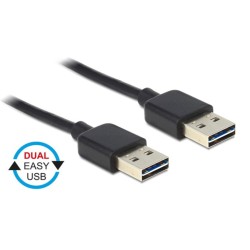 Powertech Καλώδιο USB 2.0 σε USB 2.0 Type A, Dual Easy USB, 1.5m, Μαύρο Powertech Καλώδιο USB 2.0 σε USB 2.0 Type A, Dual Easy USB, 1.5m, Μαύρο