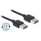 Powertech Καλώδιο USB 2.0 σε USB 2.0 Type A, Dual Easy USB, 1.5m, Μαύρο