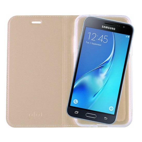 Idol 1991 Θήκη Samsung J320 Prime Magnet Book Stand χρυσό
