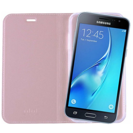Idol 1991 Θήκη Samsung J320 Prime Magnet Book Stand ροζ-χρυσό