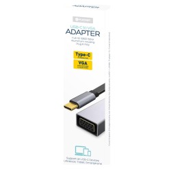 Adaptor HQ USB Type C to VGA 1080 60Hz Platinet Γκρι