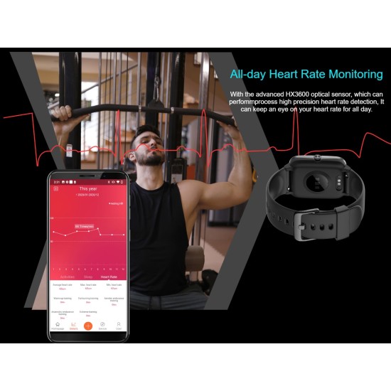 Cubot Smartwatch 5ATM Αδιάβροχο Μαύρο
