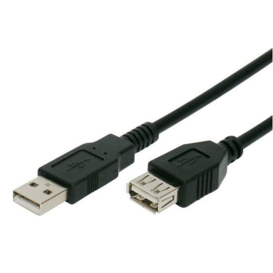 Powertech Καλώδιο USB 2.0 ΣΕ USB (F) Copper 5M Μαύρο