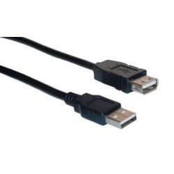 Powertech Καλώδιο USB 2.0 ΣΕ USB (F) Copper 3M Μαύρο