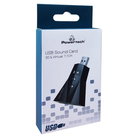Powertech USB κάρτα ήχου 7.1CH , με έξοδο μικρόφωνου και ακουστικού