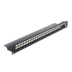 Delock Keystone Patch Panel, για 19" rack, 24 ports, Μαύρο