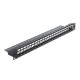 Delock Keystone Patch Panel, για 19" rack, 24 ports, Μαύρο