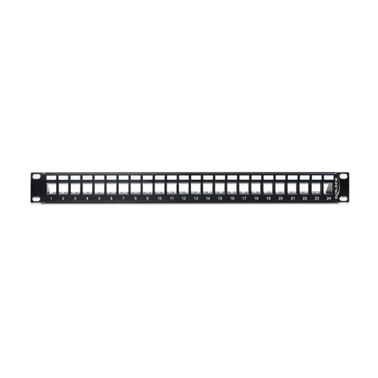 Delock Keystone Patch Panel, για 19" rack, 24 ports, Μαύρο